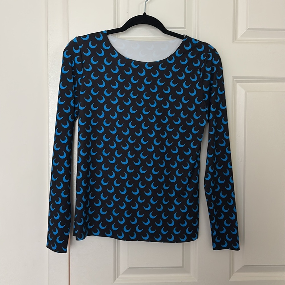 Marine Serre Black and Blue Crescent Moon Print Jumpsuit Set - Picture 2 of 3
